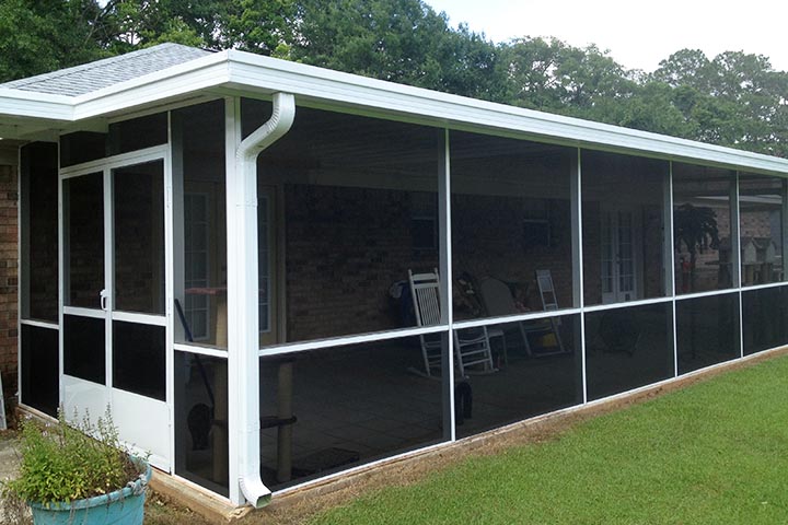 This screenroom is a perfect example of how an inexpensive solution brings that outside into the house while protecting from mosquitoes