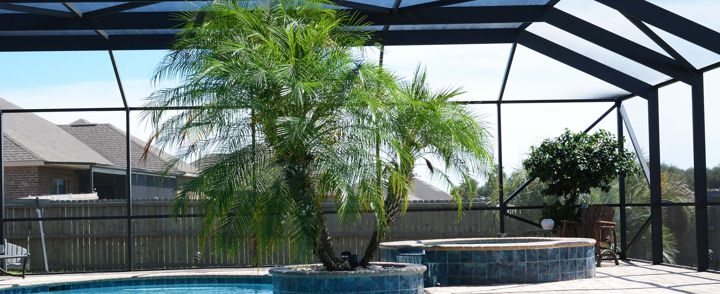 Beautiful cost-effective custom designed and built swimming pool enclosure in Foley, Baldwin County, Alabama