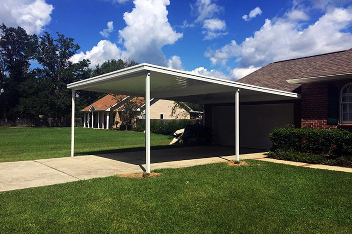 Custom aluminum carport at a Fairhope, Alabama home