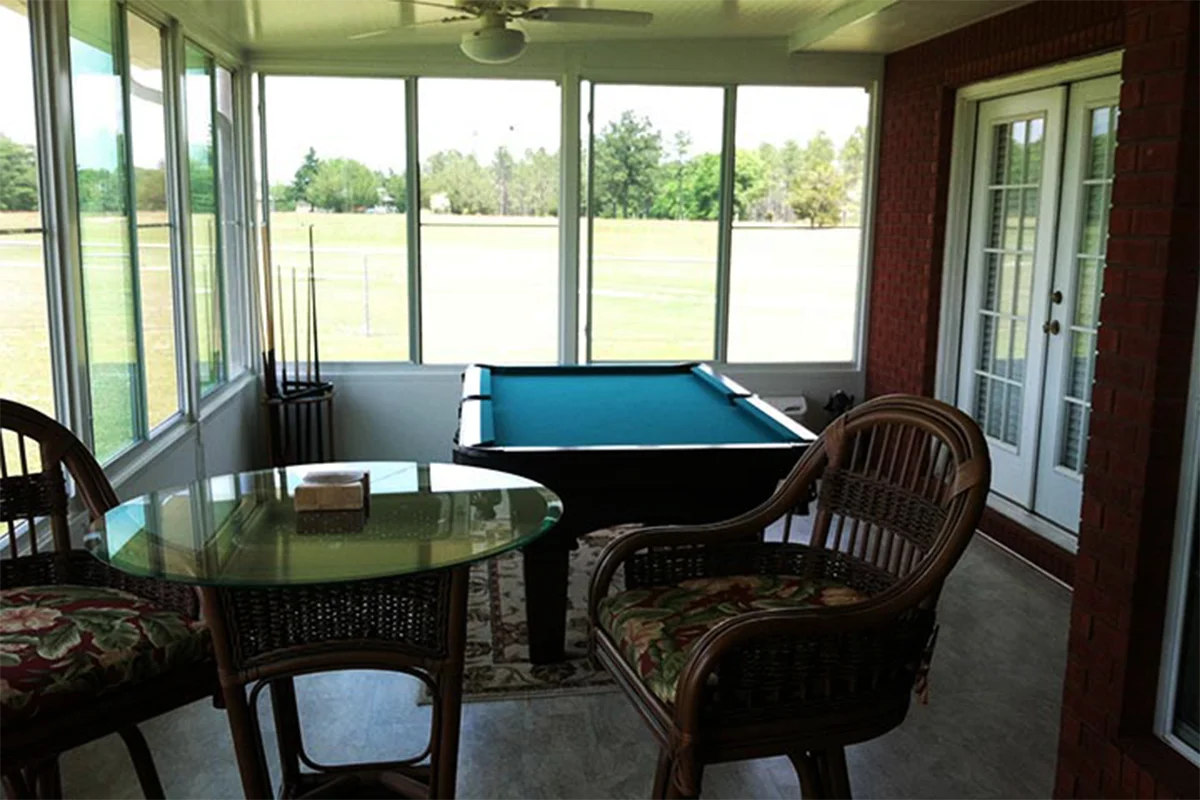 Custom-built sunroom designed to complement a Baldwin County home